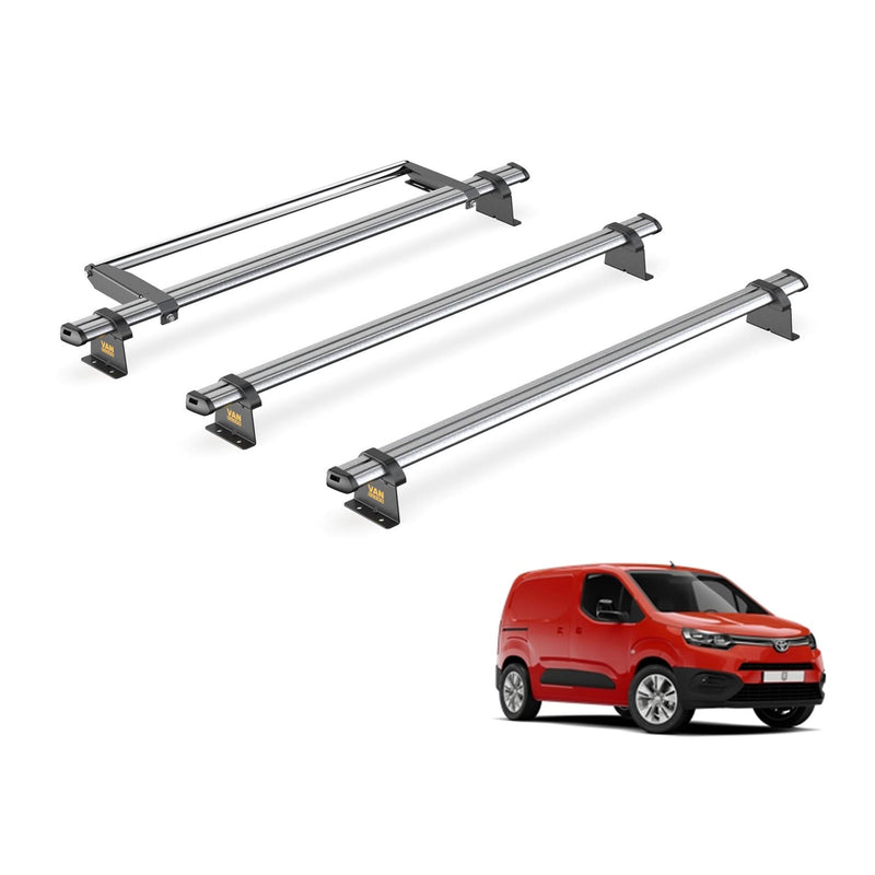 Toyota ProAce City Roof Rack for 2020+ [H1 Roof] 3 Bars & Roller Van Guard Trade