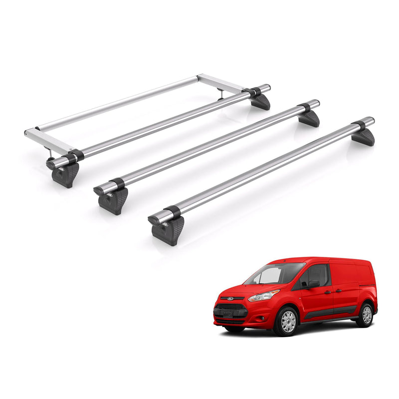 Ford Transit Connect Roof Rack For 2013-2023 Models 3x Bars + Roller Rhino Fleet