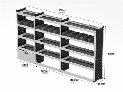 Ford Transit Van Guard Racking - Driver Side [Silver Pack]