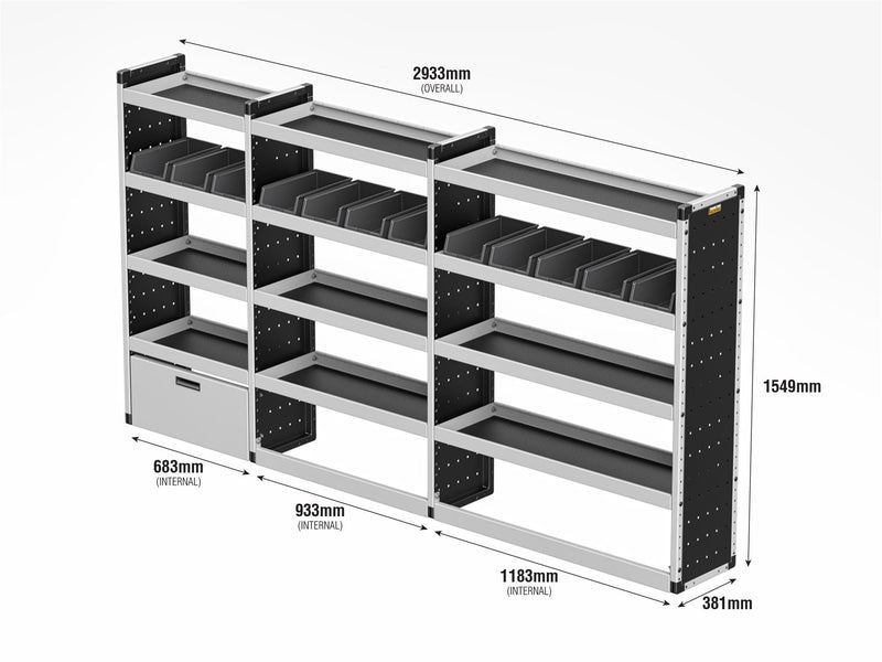 Ford Transit Van Guard Racking - Driver Side [Silver Pack]