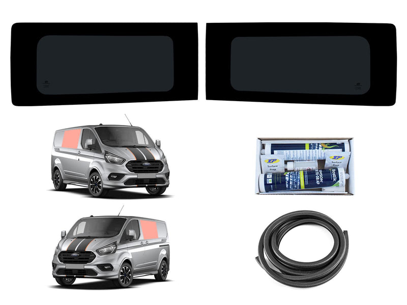 Twin Fixed Dark Tint Windows & Fitting Kit