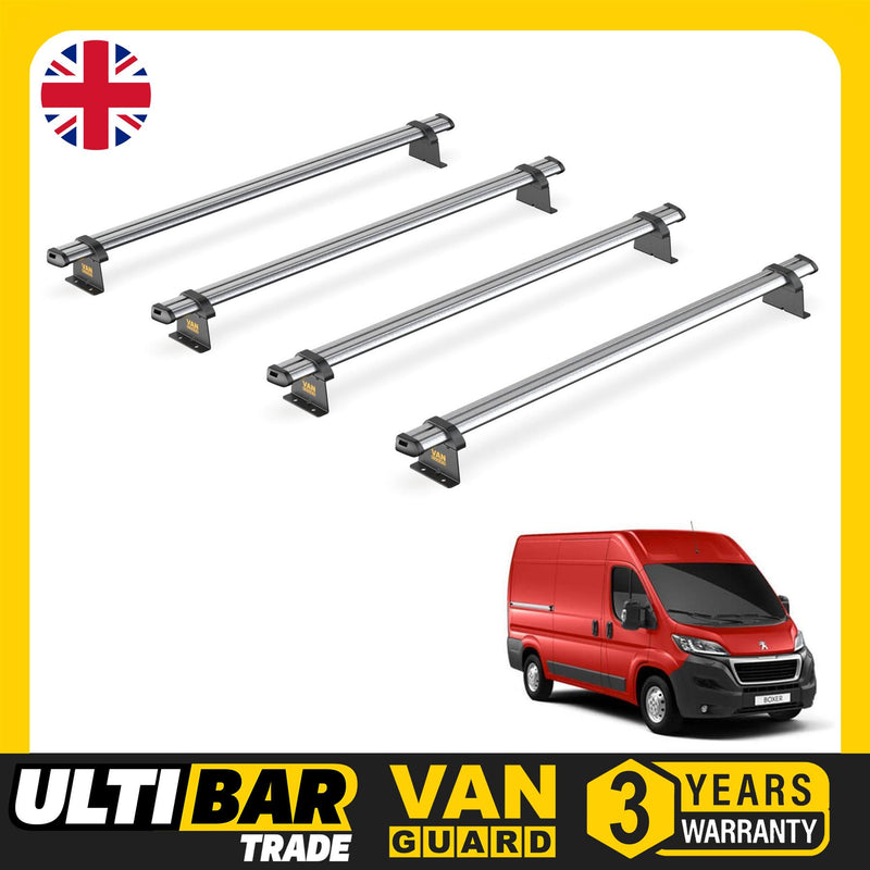 Peugeot Boxer (2006-) - 4 Van Guard Ultibar Trade Roof Bars