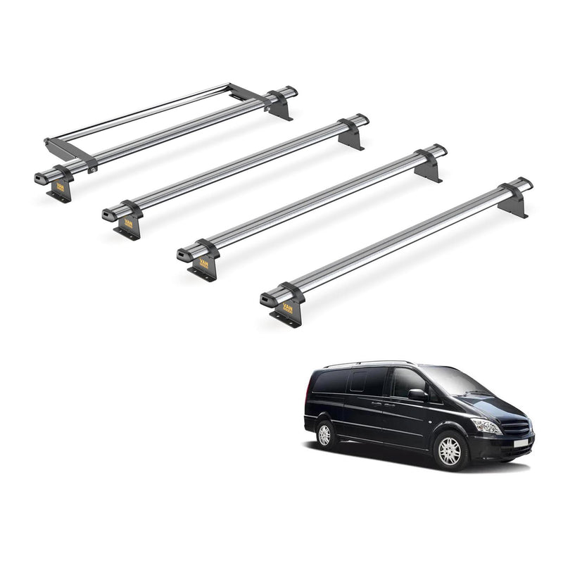 Mercedes Vito (2003-2014) - 4 Van Guard Ultibar Trade Roof Bars + Roller