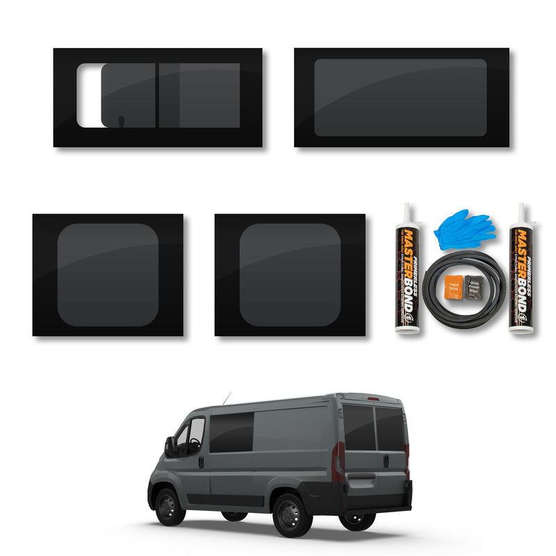 Citroen Relay (2006-) Driver Fixed Passenger Opening Side and Rear Door Window Privacy Camper Glass Full Kit with Fitting Kit