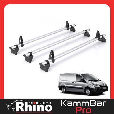 Citroen Dispatch - 3 Rhino Kammbar Pro Roof Bars (Aluminium)