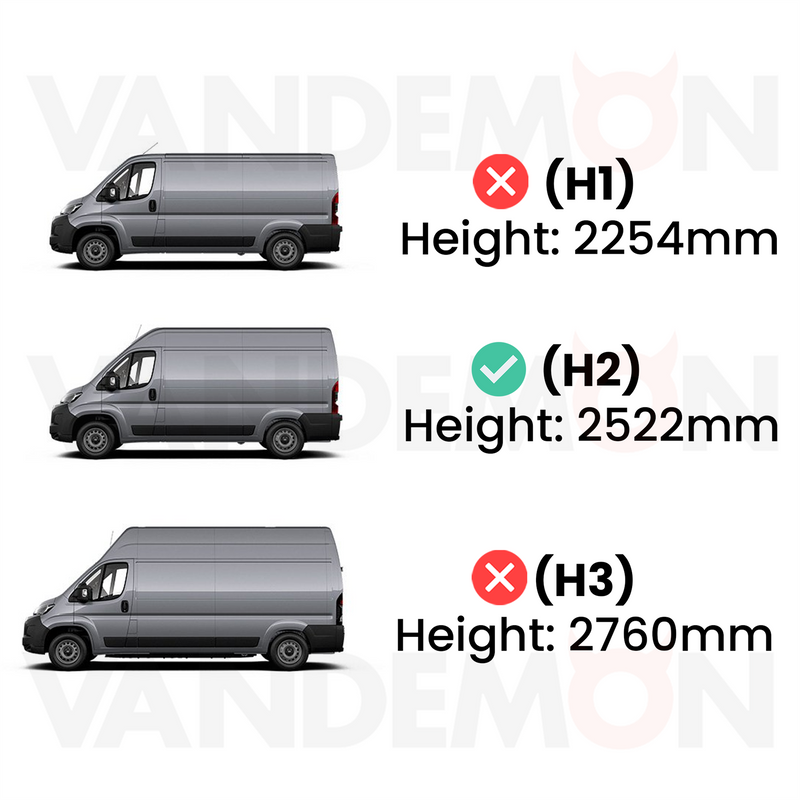 Toyota ProAce (2024-) Max - 4 Rhino Kammbar Fleet Roof Bars + Roller (Steel)