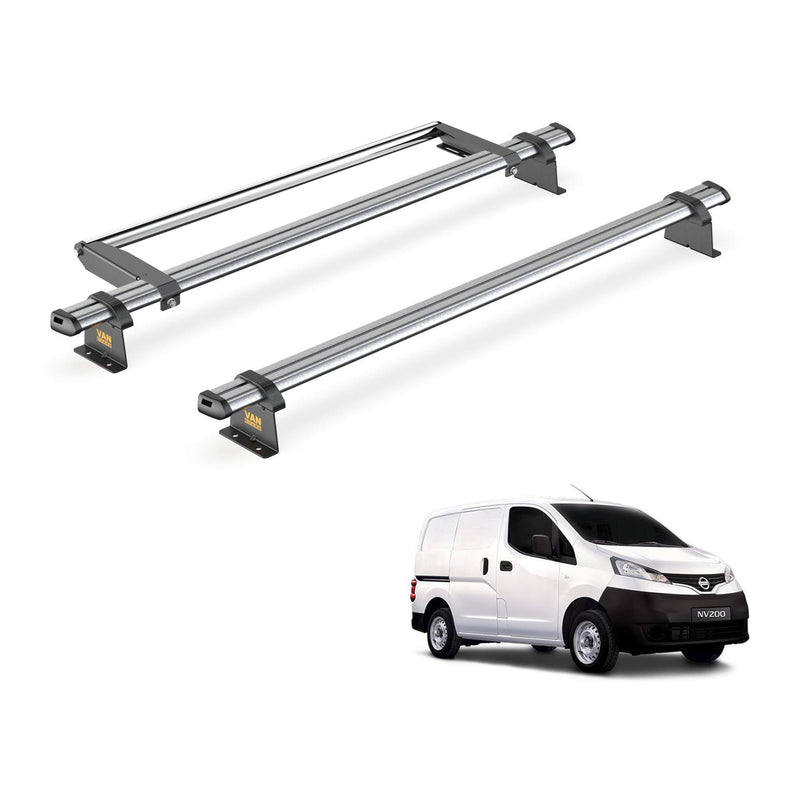 Nissan NV200 (2009-2021) - 2 Van Guard Ultibar Trade Roof Bars + Roller