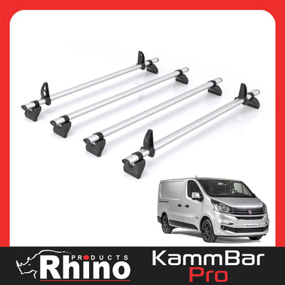 Fiat Talento (2016-2020) - 4 Rhino Kammbar Pro Roof Bars (Aluminium)