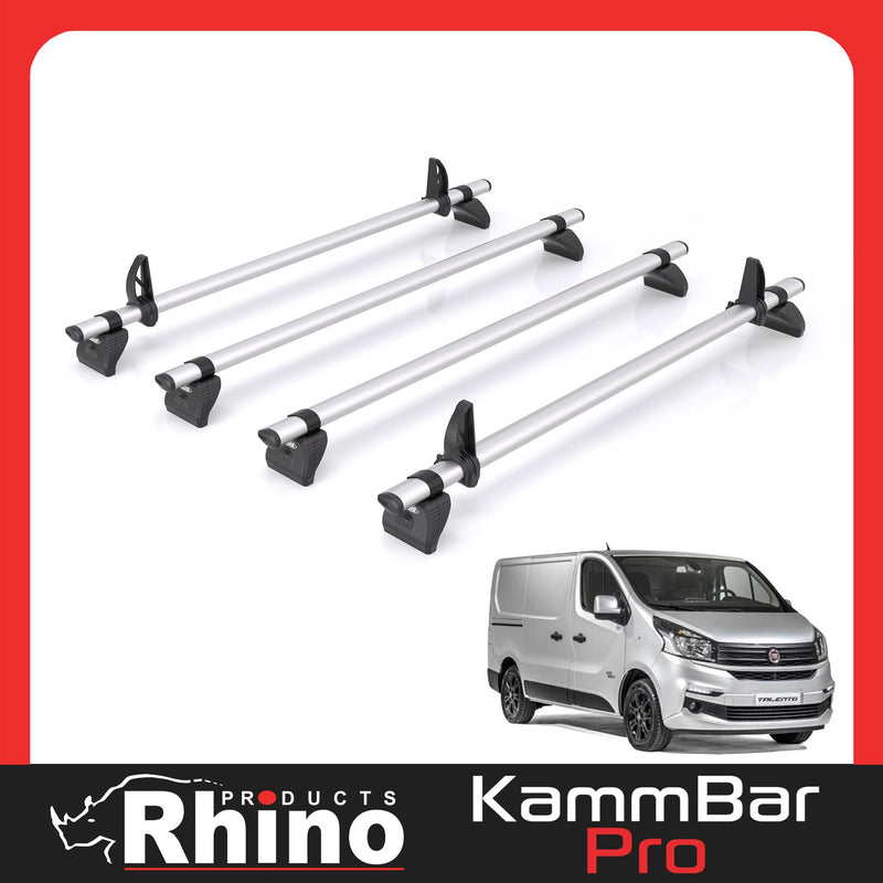 Fiat Talento (2016-2020) - 4 Rhino Kammbar Pro Roof Bars (Aluminium)