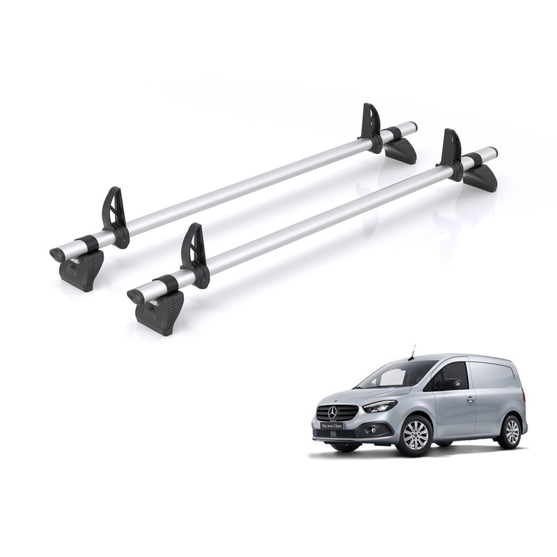 Mercedes Citan (2022-) - 2 Rhino Kammbar Pro Roof Bars (Aluminium)