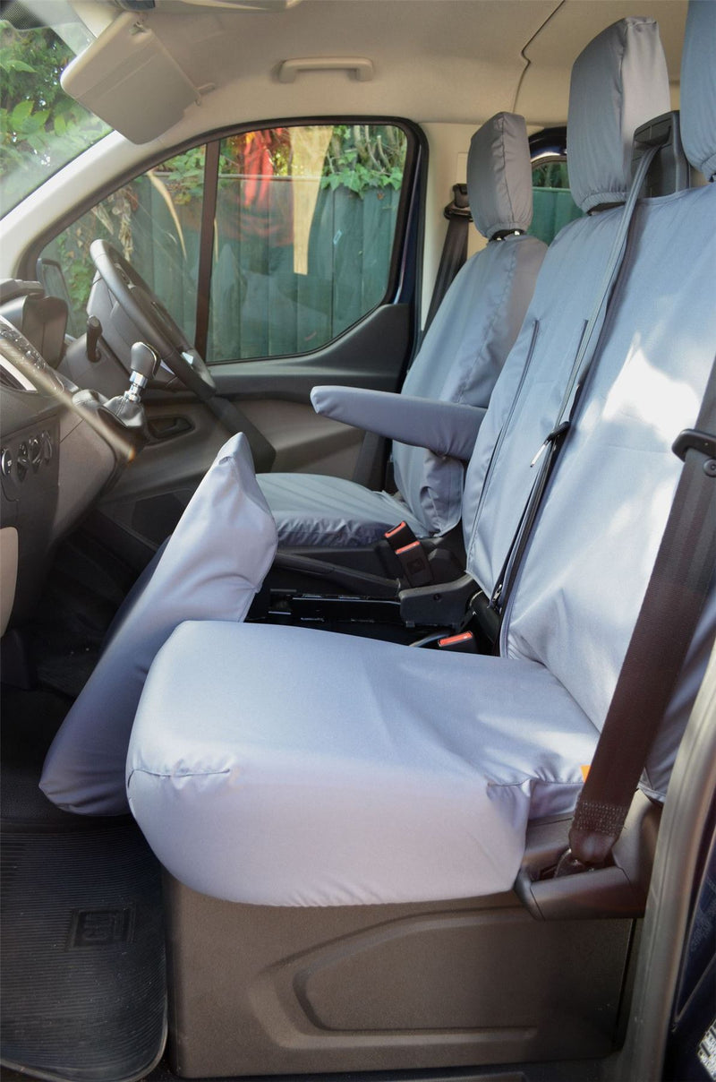 Ford Transit (MK8 2014-) - Tailored Front Row w/ Armrest Seat Covers in Grey (1+2)