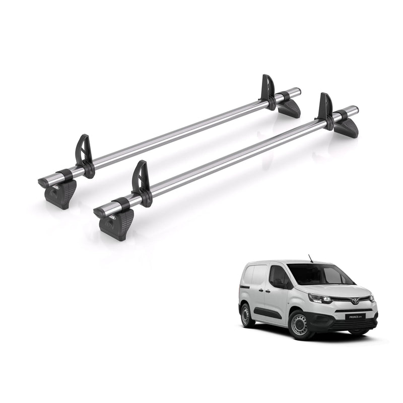 Toyota Proace (2020-) City - 2 Rhino Kammbar Fleet Roof Bars (Steel)