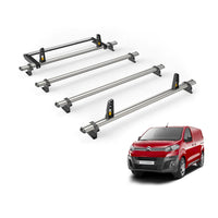 Citroen Dispatch (2016-) - 4 Van Guard Ultibar Plus Roof Bars + Roller