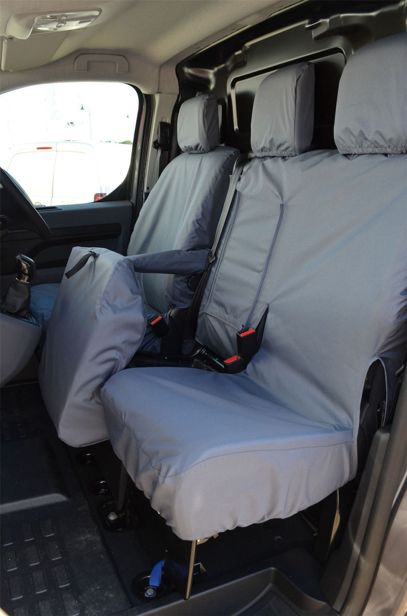 Toyota ProAce (2016-) - Tailored Front Row Fold Pass. Seat Covers in Grey (1+2)