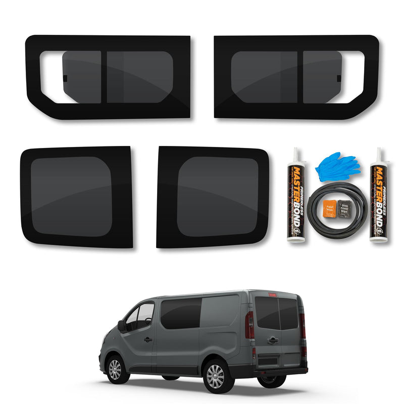VD Glass - Renault Trafic 2014 - Lh Side Open + Rh Side Open Tint + Rear Doors Fitting Kit