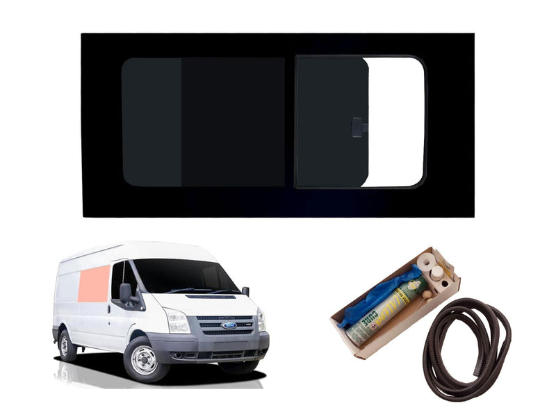 Ford Transit (2000-2014) - Right Side Panel Dark Tint Opening Window & Fitting Kit