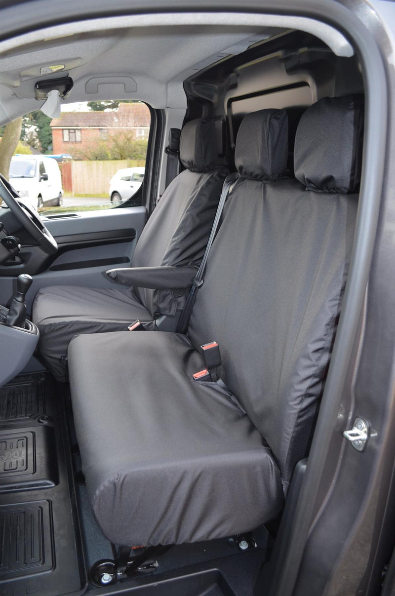Toyota ProAce (2016-) - Tailored Front Row Seat Covers in Black (1+2)