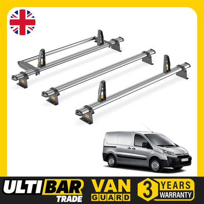 Toyota ProAce Roof Rack for 2013-2016 [Low Roof] 3 Bars & Roller Van Guard Trade