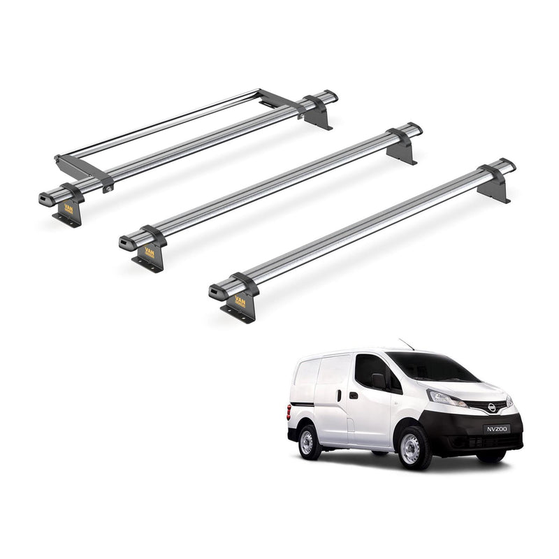 Nissan NV200 (2009-2021) - 3 Van Guard Ultibar Trade Roof Bars + Roller