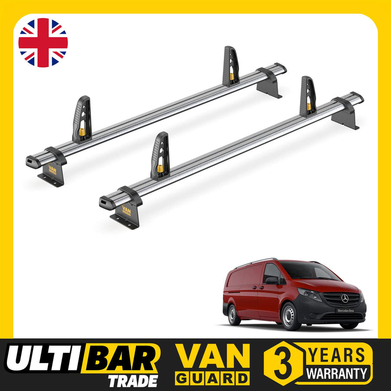 Mercedes Viro Roof Rack for 2014+ 2x Bars & Loadstops Van Guard Ultibar Trade