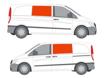 Mercedes Vito (2003-2014) Driver and Passenger Side Fixed Window Privacy Camper Glass
