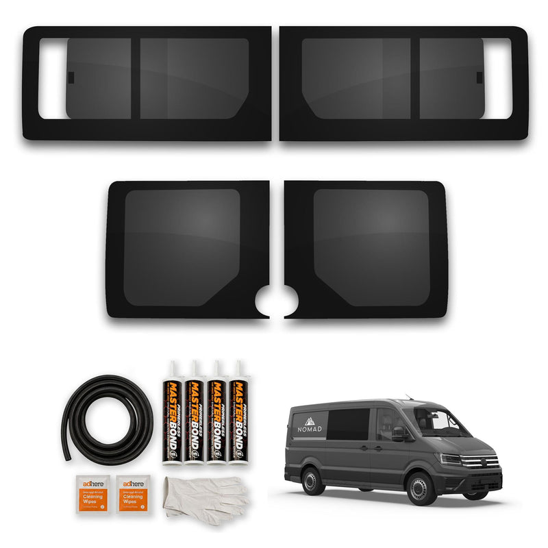 MAN TGE (2017-) Left & Right Opening Rear Dark Tint Windows With Fitting Kit