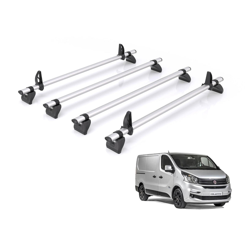Fiat Talento (2016-2020) - 4 Rhino Kammbar Pro Roof Bars (Aluminium)
