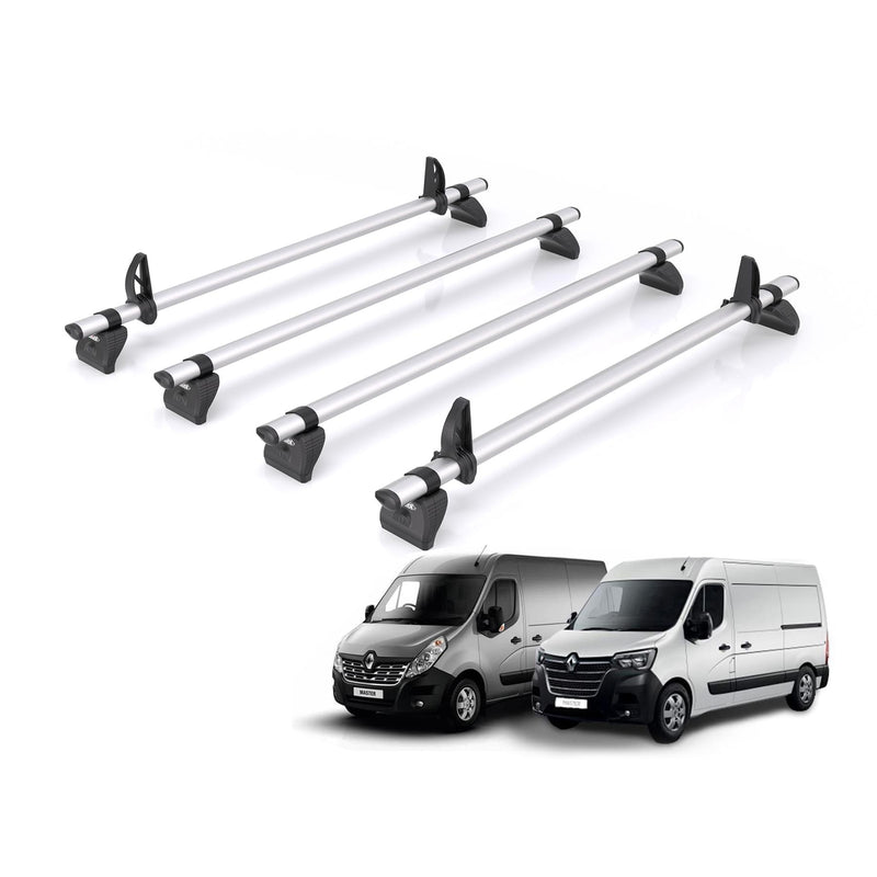 Renault Master (2010-2024) - 4 Rhino Kammbar Pro Roof Bars (Aluminium)
