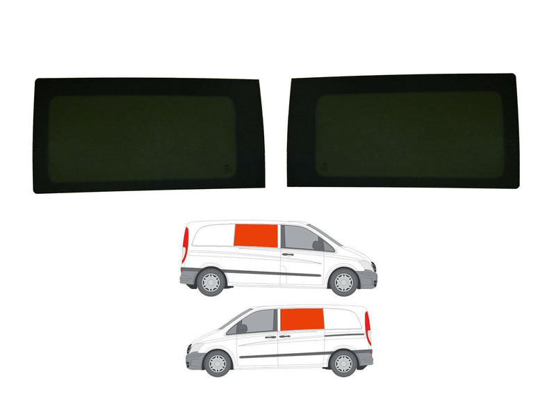 Mercedes Vito (2003-2014) Driver and Passenger Side Fixed Window Privacy Camper Glass