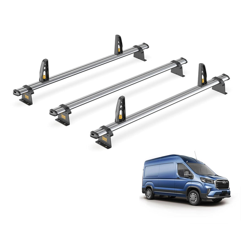 Van Guard Ulti Bar Trade + Loadstops 3 Bars Roof Rack For The Maxus Deliver 9 2020+
