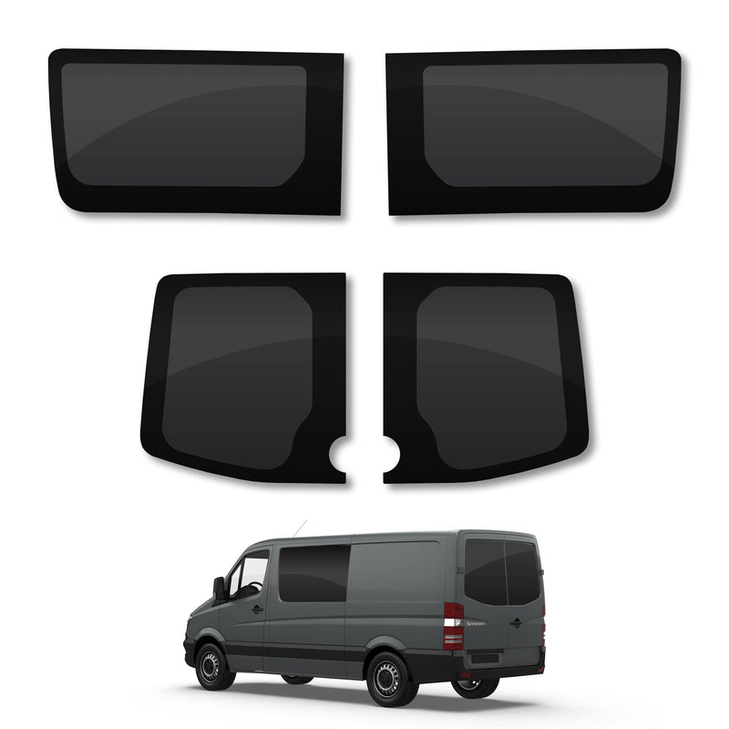 Mercedes Sprinter (2006-2018) Fixed Side and Rear Door Window Privacy Camper Glass Full Kit