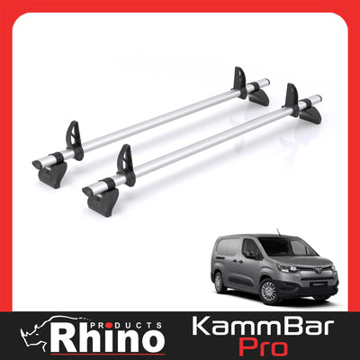 Toyota Proace (2020-) City - 2 Rhino Kammbar Pro Roof Bars (Aluminium)