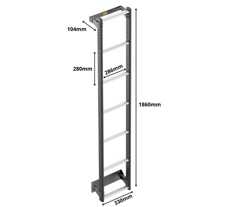 Ford Transit Rear Door Ladder 2000-2014 High Roof Van Guard 7 Bars - Rack Access