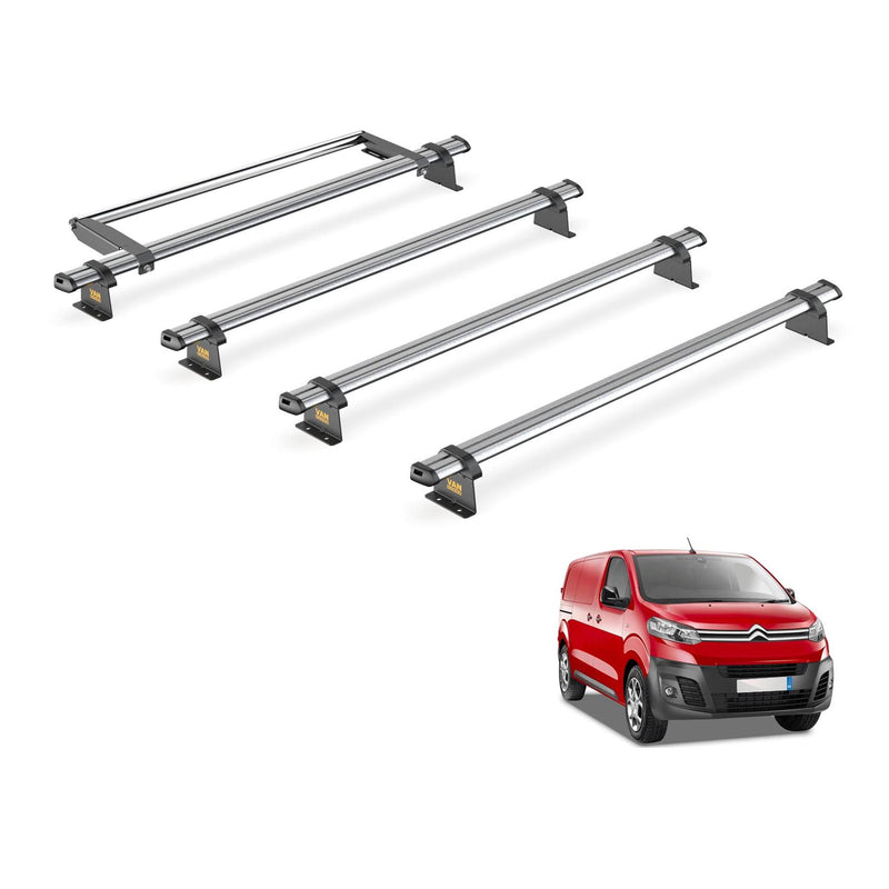 Peugeot Expert (2016-) - 4 Van Guard Ultibar Trade Roof Bars + Roller