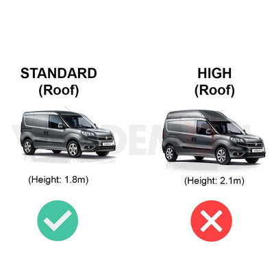 Fiat Doblo Roof Rack for 2010+ 2x Bars & Roller & Loadstops Van Guard Ulti Trade