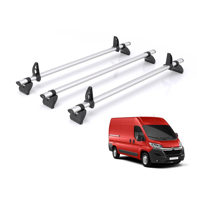 Citroen Relay (2006-) - 3 Rhino Kammbar Pro Roof Bars (Aluminium)