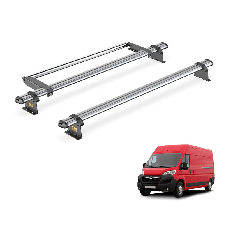 Vauxhall Movano Roof Rack for 2022+ [H1/H2] 2x Bars & Roller - Van Guard Trade