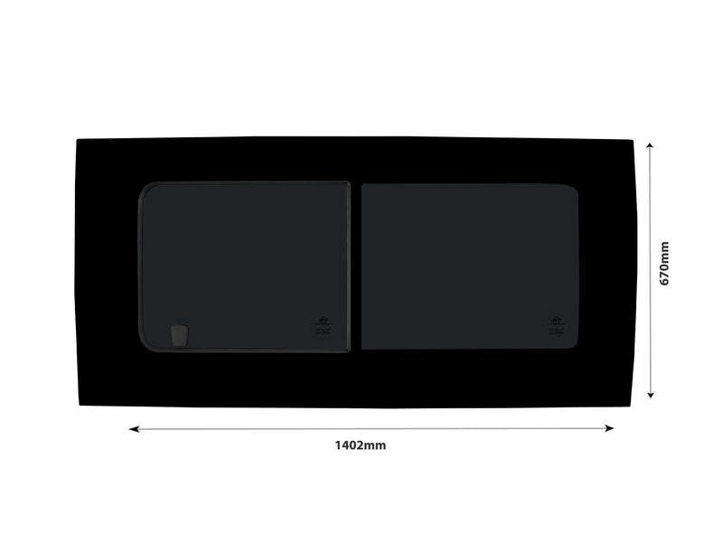 Citroen Relay (2006-) - Left Opening Right Fixed Dark Tint Windows & Fitting Kit