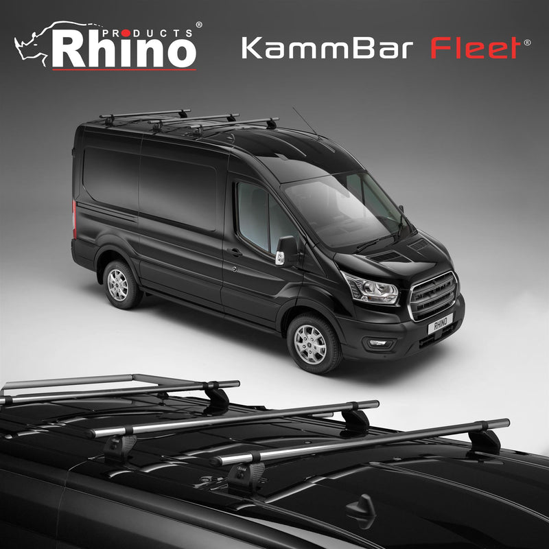 Toyota ProAce (2020-) City - 3 Rhino Kammbar Fleet Roof Bars + Roller (Steel)