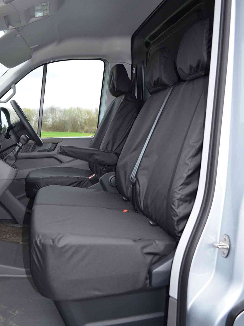 MAN TGE - Tailored Front Row Seat Covers in Black (1+2)