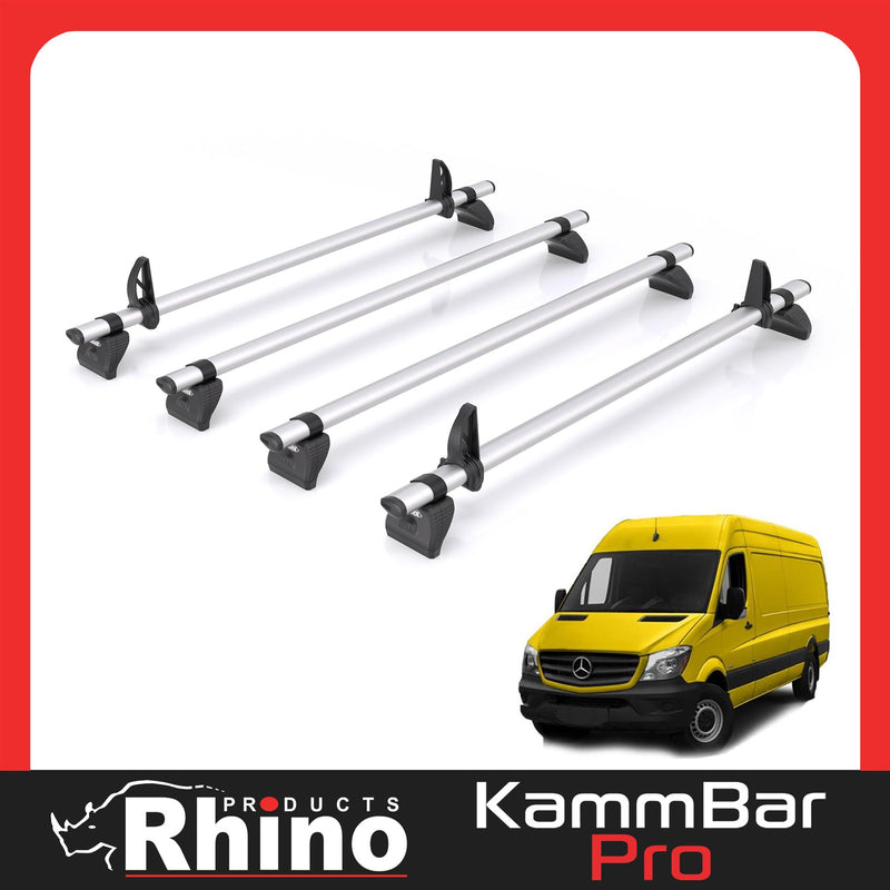 Mercedes Sprinter (2006-2018) - 4 Rhino Kammbar Pro Roof Bars (Aluminium)