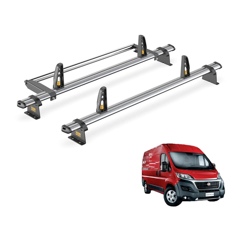 Fiat Ducato Roof Rack for 2006+ 2x Bars & Rear Roller Van Guard UltiBar Trade