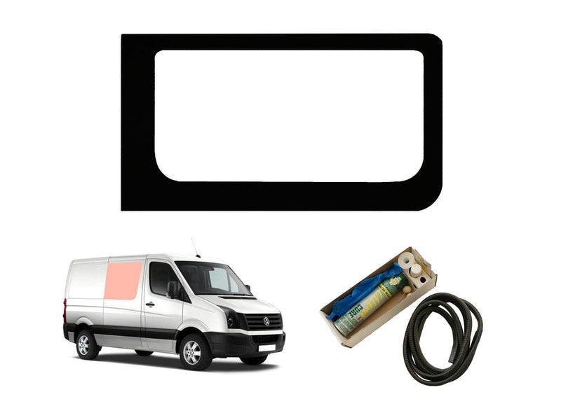 VW Crafter (2006-2017) Driver Side Fixed Window Privacy Camper Glass [Clear] with Fitting Kit