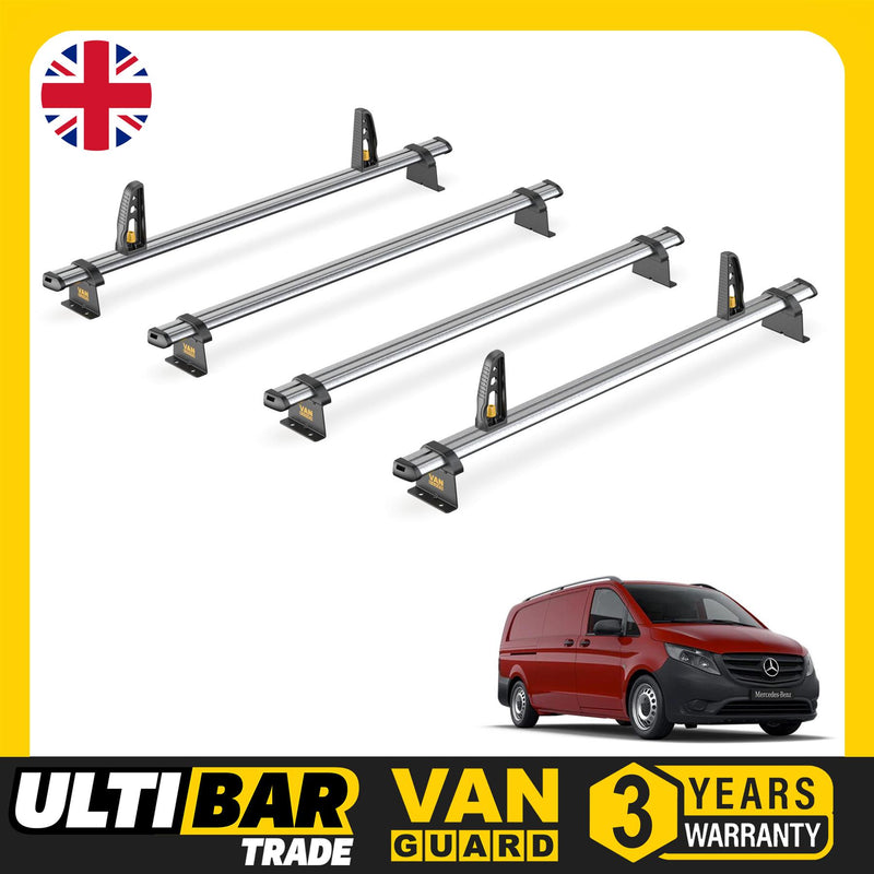 Mercedes Viro Roof Rack for 2014+ 4x Bars & Loadstops Van Guard Ultibar Trade