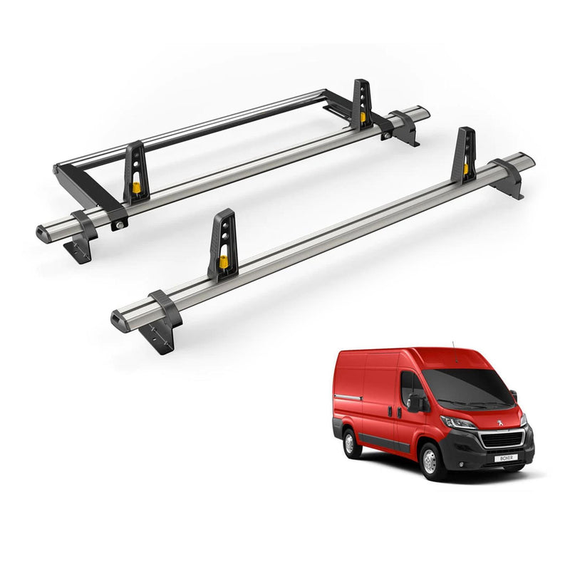 Peugeot Boxer (2006-) - 2 Van Guard Ultibar Plus Roof Bars + Roller