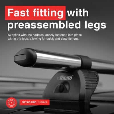 Fiat Ducato (2006-) - 4 Rhino Kammbar Fleet Roof Bars (Steel)