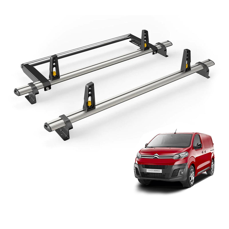 Citroen Dispatch (2016-) - 2 Van Guard Ultibar Plus Roof Bars + Roller