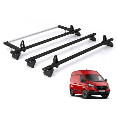 Ford Transit Custom (2013-2023) - Rhino Kammbar Black Roof Bars
