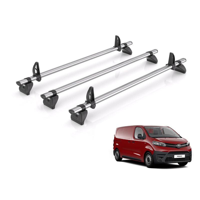 Toyota Proace (2016-2024) - 3 Rhino Kammbar Fleet Roof Bars (Steel)