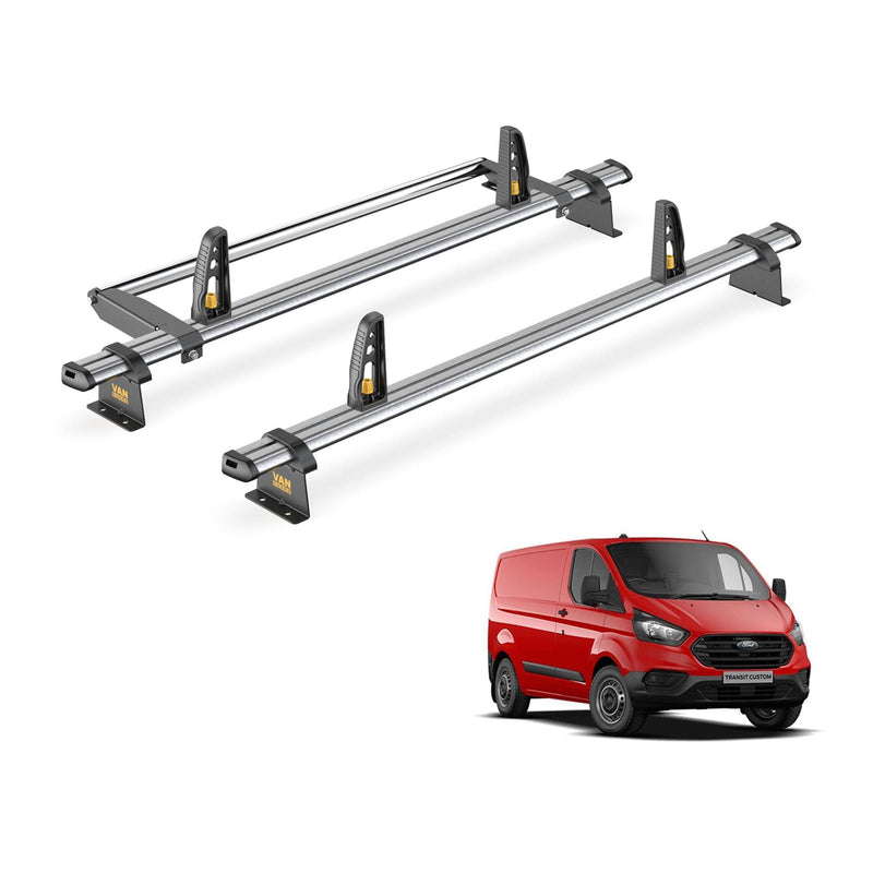 Ford Transit Custom Roof Rack for 2013-2024 GEN1 [H1] 2 Bars & Roller [Tailgate]